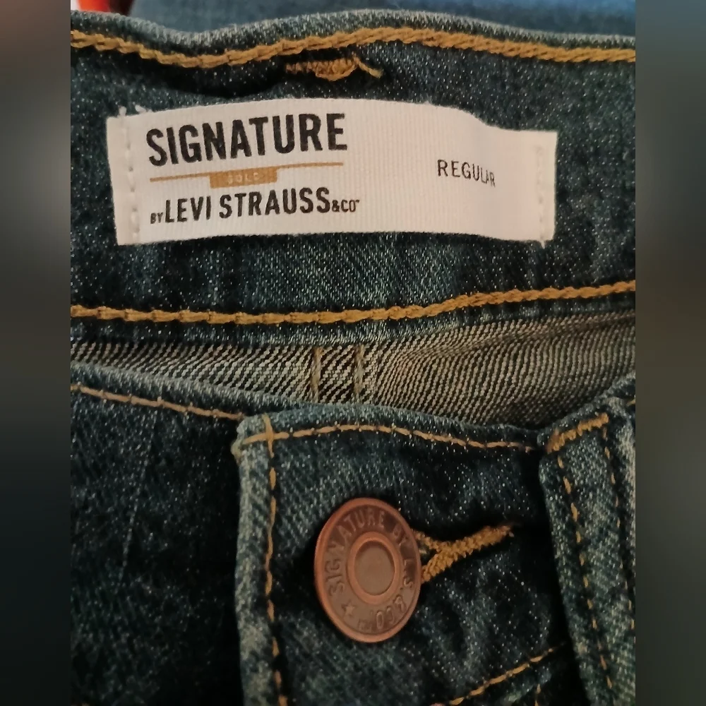 Signature by Levi Strauss Men's Straight Regular Jeans-Dark Blue 28x34 - Picture 4 of 6
